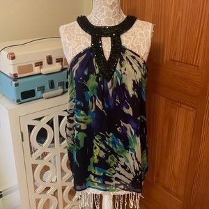 NWT Lane Bryant Bejeweled Tank Top Blouse in Multicolor Design